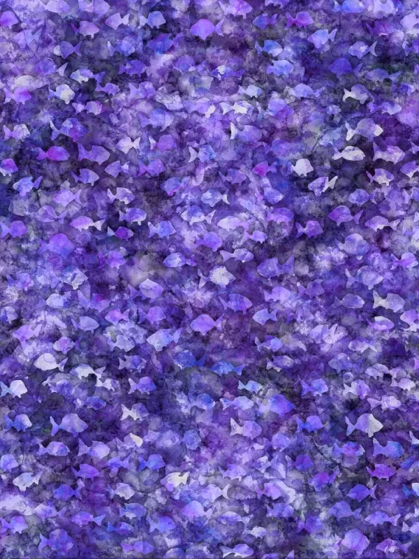 QT FABRICS - AQUATICA par Dan Morris 28127.V Fisches Purple