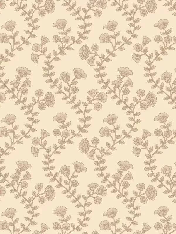 ASHTON par Missie Carpenter 1676.41 Wavy Floral Stripe Ivory