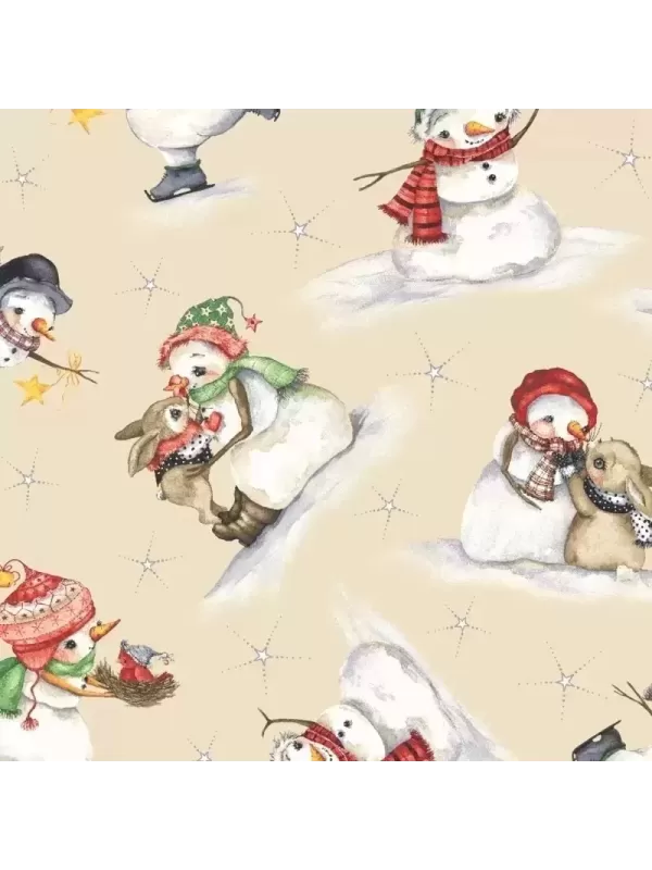 P&B TEXTILES - Tissu Patchwork SNOWMEN MEADOW 842.MU par Michelle Palmer