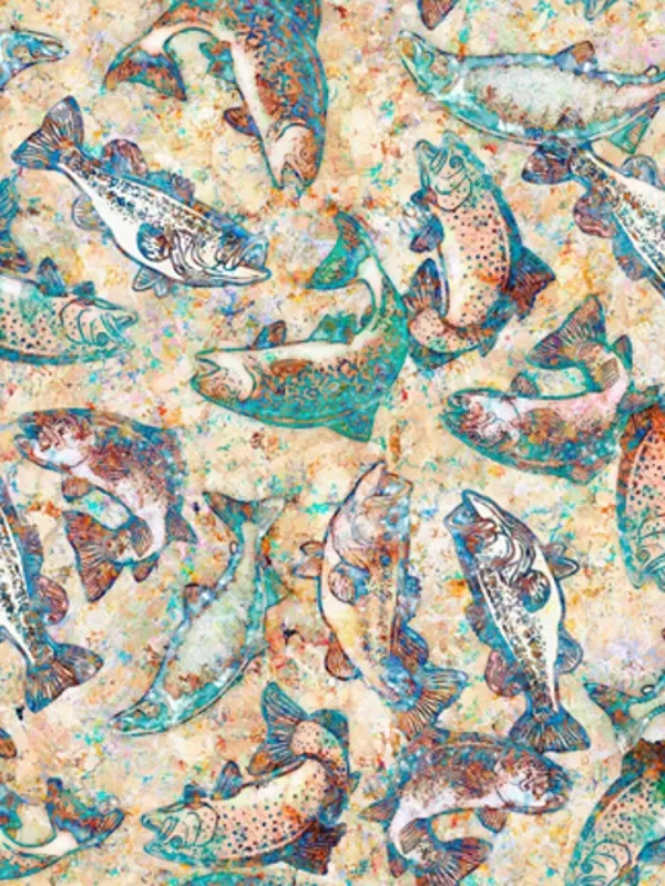 Tissus QT FABRICS - CEDAR RIDGE par Dan Morris 27657.A Batik Fishes