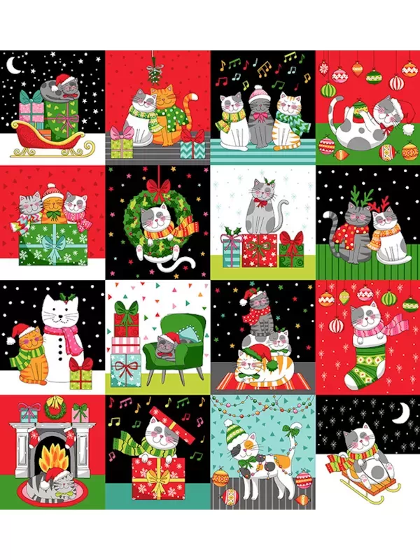 SANTA PAWS par Makower 2478.1 Thumbnails Panel