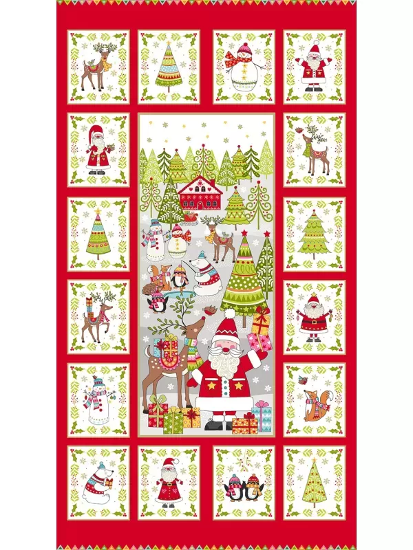 MAKOWER UK - Tissu Patchwork FESTIVE CHRISTMAS Réf. 2108-1