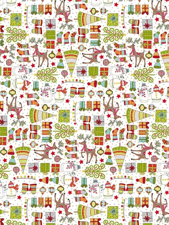 MAKOWER UK - Tissu Patchwork FESTIVE CHRISTMAS Réf. 2122-1