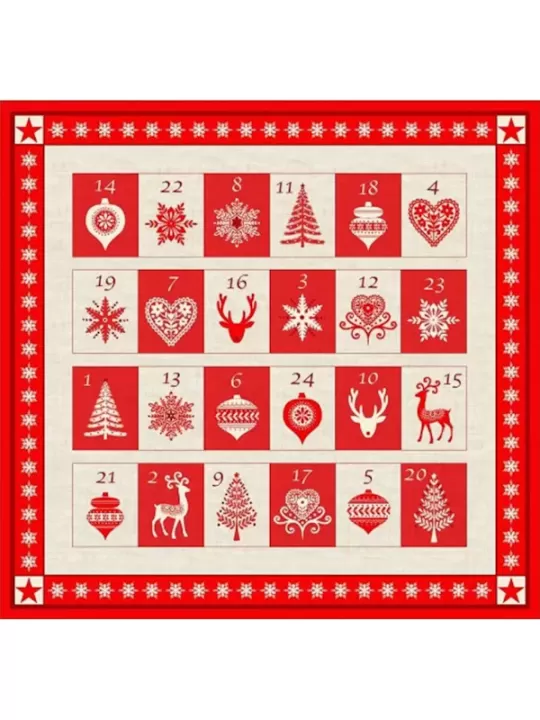 TISSU PATCHWORK MAKOWER 1595/1 Scandi Advent Calendar