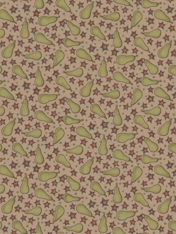 HENRY GLASS FABRICS - ON THE 12th DAY par Anni Downs 2490.34 Taupe Pears