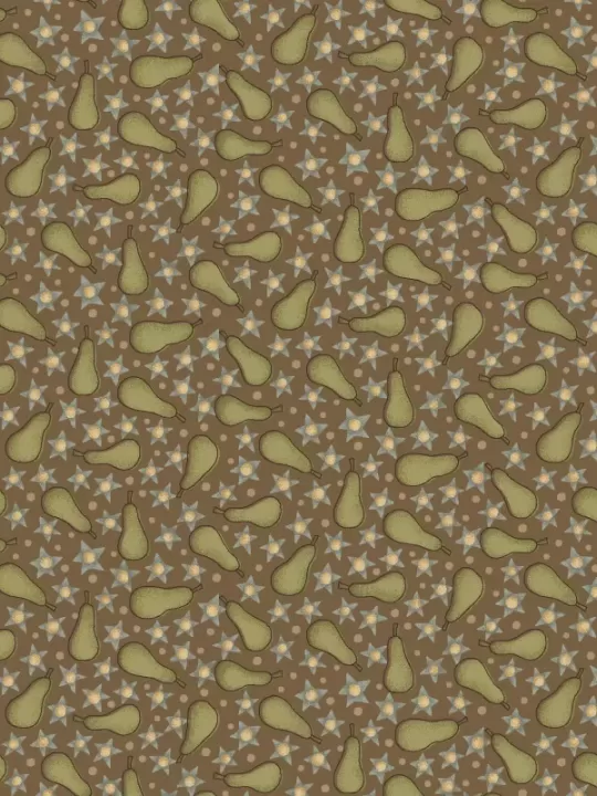 HENRY GLASS FABRICS - ON THE 12th DAY par Anni Downs 2490.38 Brown Pears