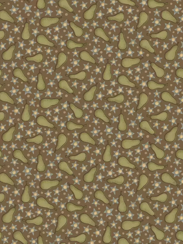 HENRY GLASS FABRICS - ON THE 12th DAY par Anni Downs 2490.38 Brown Pears