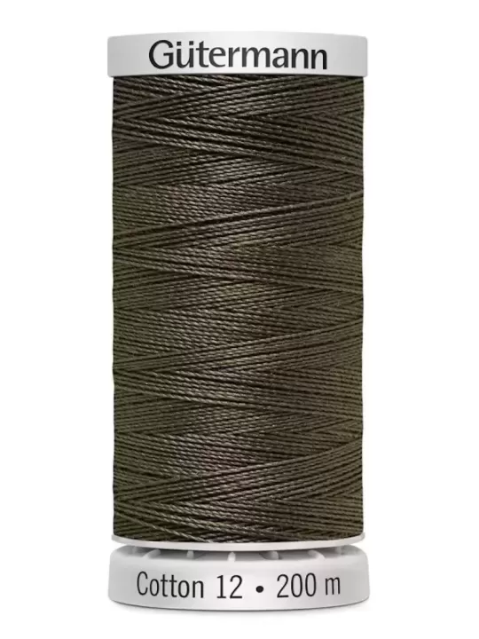 Fil Cotton 12 Gütermann 1180 Medium Taupe - 200 mètres