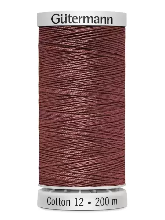 Fil Cotton 12 Gütermann 1190 Medium Burgundy - 200 mètres