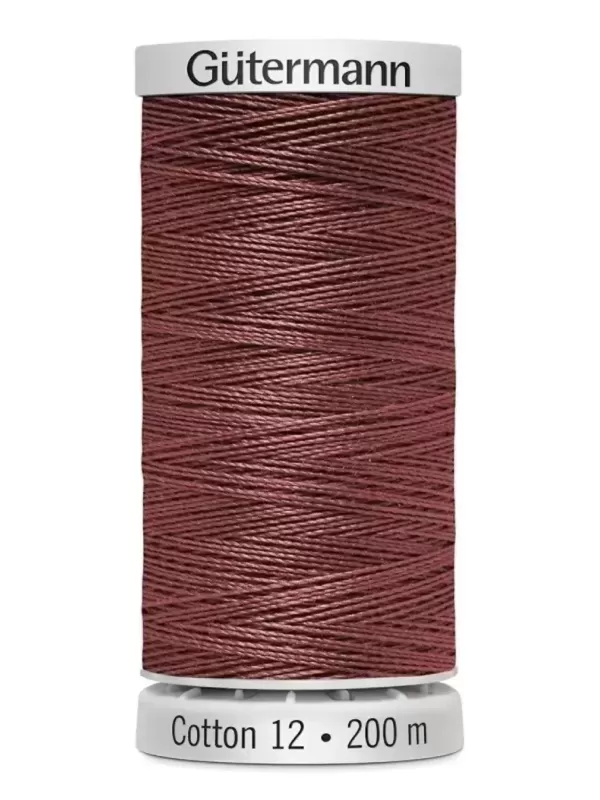 Fil Cotton 12 Gütermann 1190 Medium Burgundy - 200 mètres