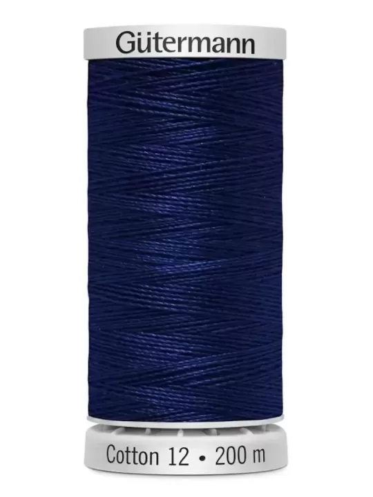 Fil Cotton 12 Gütermann 1199 Admiral Navy Blue - 200 mètres