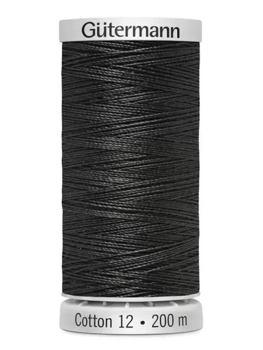 Fil Cotton 12 Gütermann 1234 Almost Black - 200 mètres