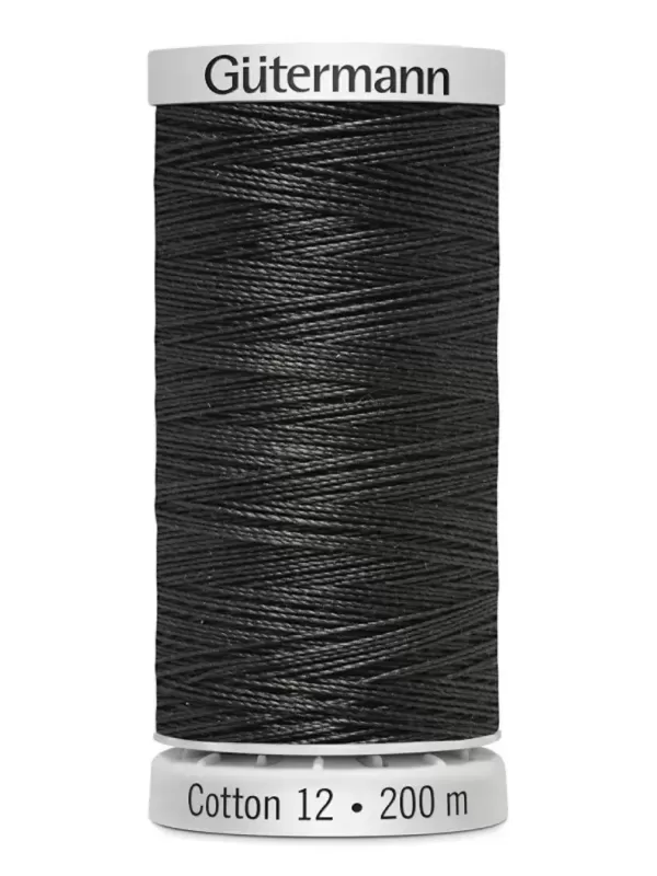 Fil Cotton 12 Gütermann 1234 Almost Black - 200 mètres