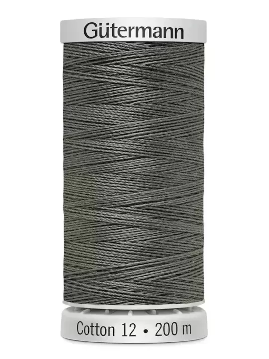 Fil Cotton 12 Gütermann 1270 Dark Gray Khaki - 200 mètres