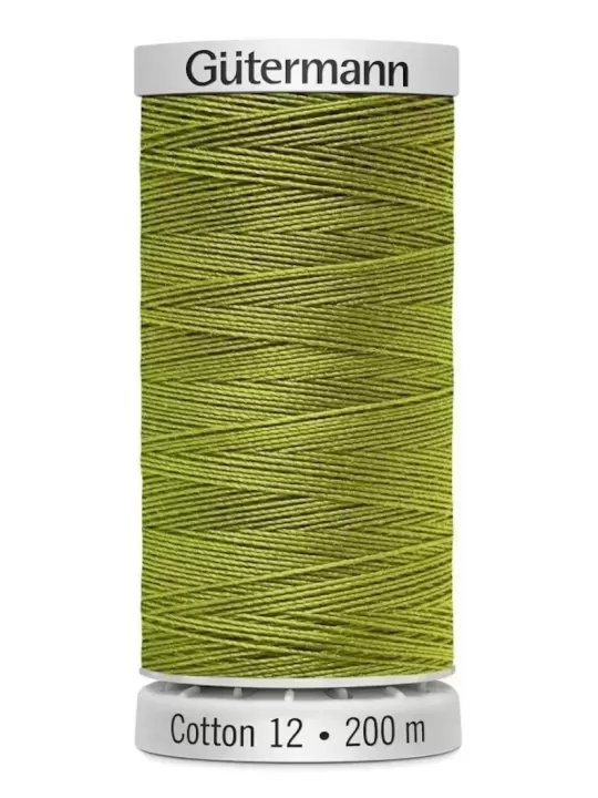 Fil Cotton 12 Gütermann 1332 Deep Chartreuse - 200 mètres