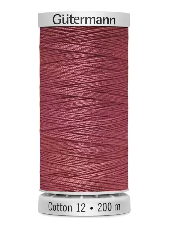 Fil Cotton 12 Gütermann 1558 Tea Rose - 200 mètres