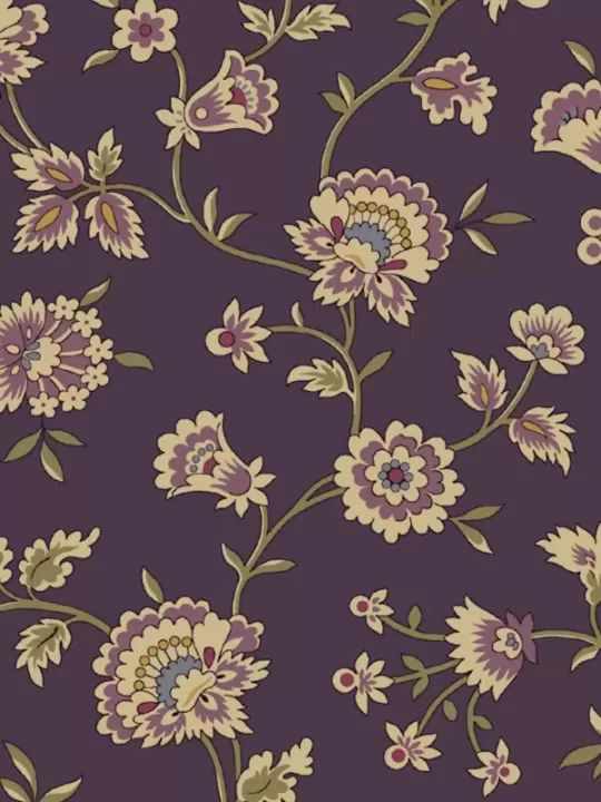 ANDOVER FABRICS - EVERLASTING par Renée Nanneman A-419-B Flourish Eggplant