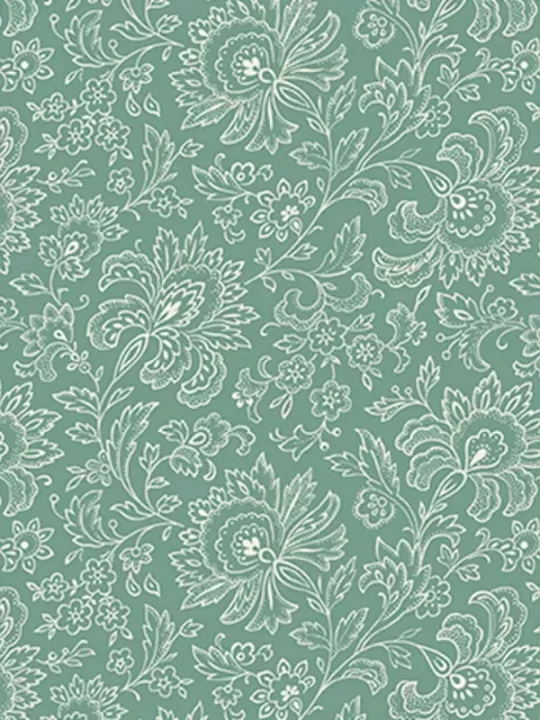 ANDOVER FABRICS - FRENCH CHATEAU par Renee Nanneman 9085.G2 Paisley Seaspray