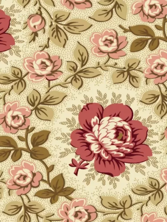 ANDOVER FABRICS - OAK ALLEY par Di Ford-Hall 9927.L Climbing Rose Parchment