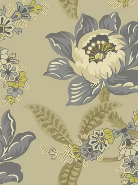 ANDOVER FABRICS - VERANDA par Renée Nanneman 148.N Floral Oat