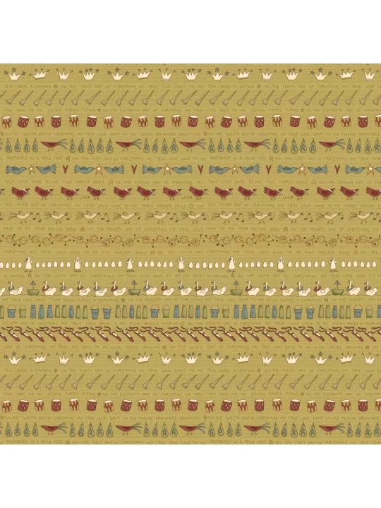 HENRY GLASS FABRICS - ON THE 12th DAY par Anni Downs Réf. 2488-66