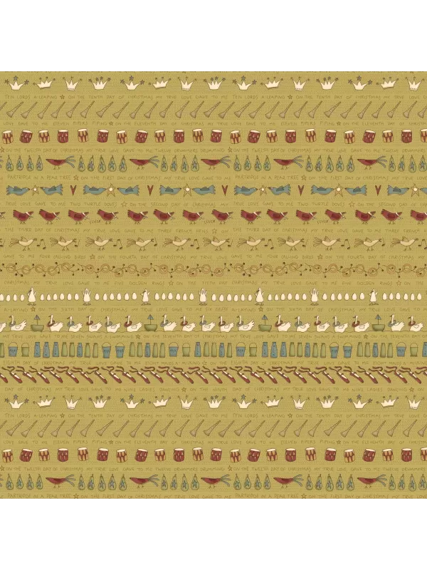 HENRY GLASS FABRICS - ON THE 12th DAY par Anni Downs Réf. 2488-66