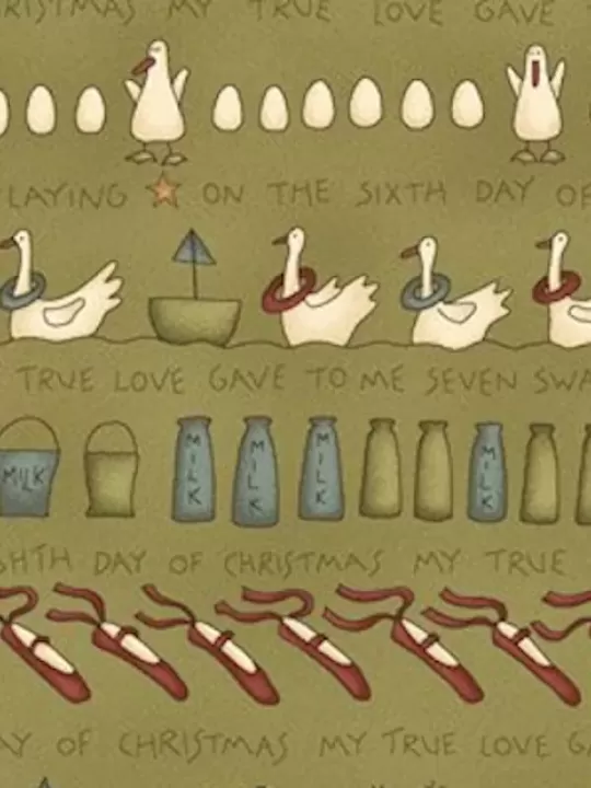 HENRY GLASS FABRICS - 12 DAYS OF CHRISTMAS par Anni Downs Réf. 7892-66