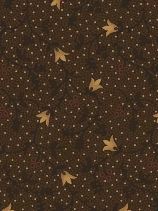 HENRY GLASS FABRICS - RIGHT AS RAIN par Kim Diehl 9830.33 Tulip Vines Chocolate