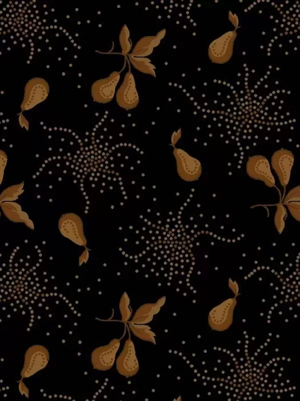 HENRY GLASS FABRICS - RIGHT AS RAIN par Kim Diehl 9847.99 Pear Orchard Black