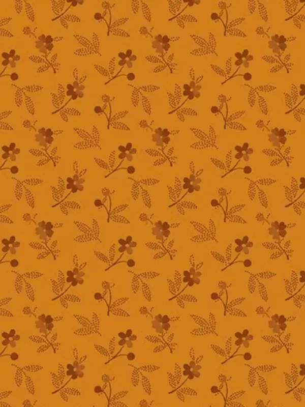 MARCUS FABRICS - CHEDDAR & COAL par Pam Buda R1774 Spent Blooms Cheddar