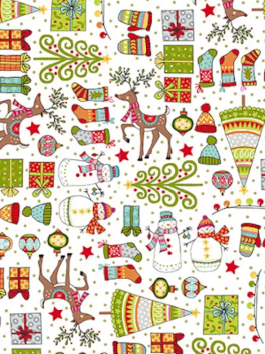 MAKOWER - Tissu Patchwork FESTIVE CHRISTMAS Réf. 2122-1