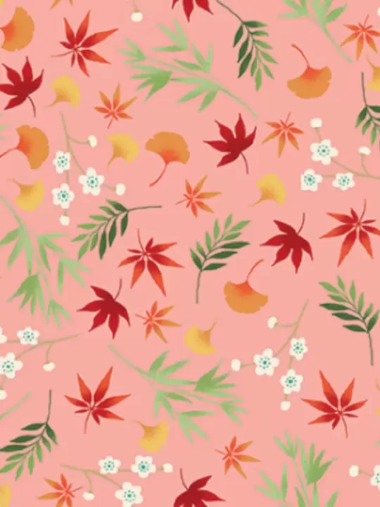 MAKOWER UK - Tissu Patchwork MICHIKO 2333-P Foliage Pink