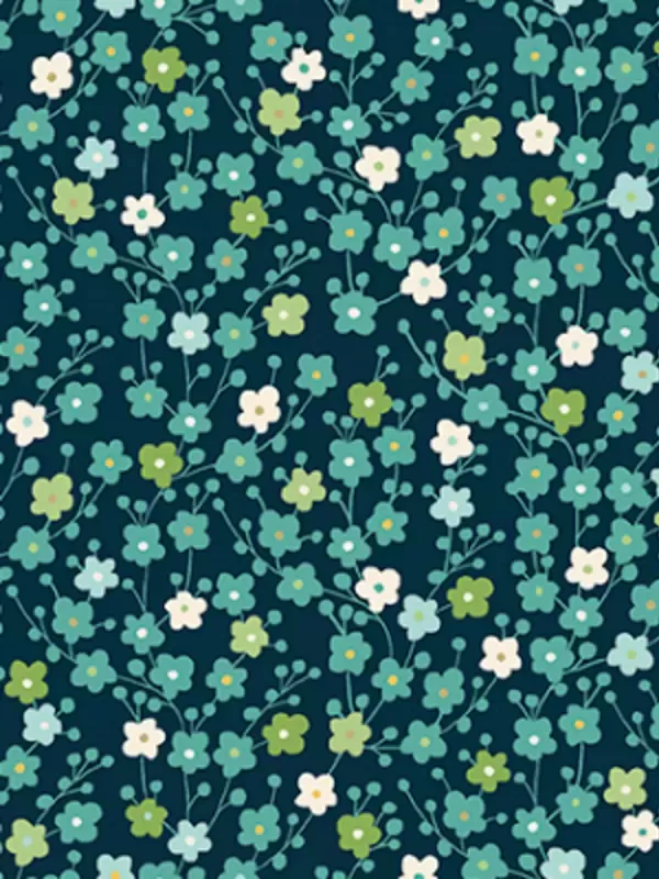 MAKOWER UK - Tissu Patchwork MICHIKO 2335-B Blossom Blue