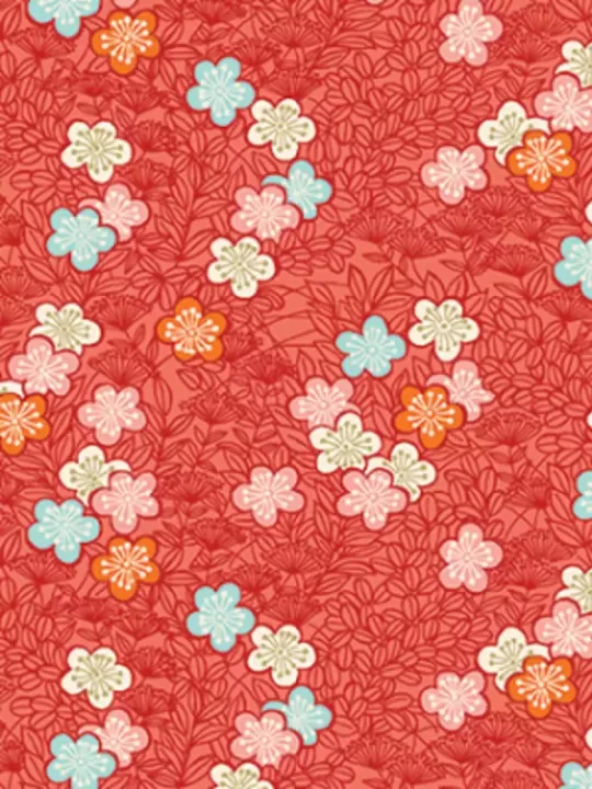 MAKOWER UK - Tissu Patchwork MICHIKO 2336-R Bushclover Red