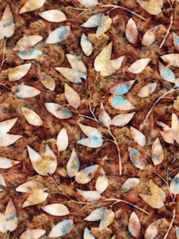 QT FABRICS - PERIWINKLE par Dan Morris 28633.A Leaf Toss Brown