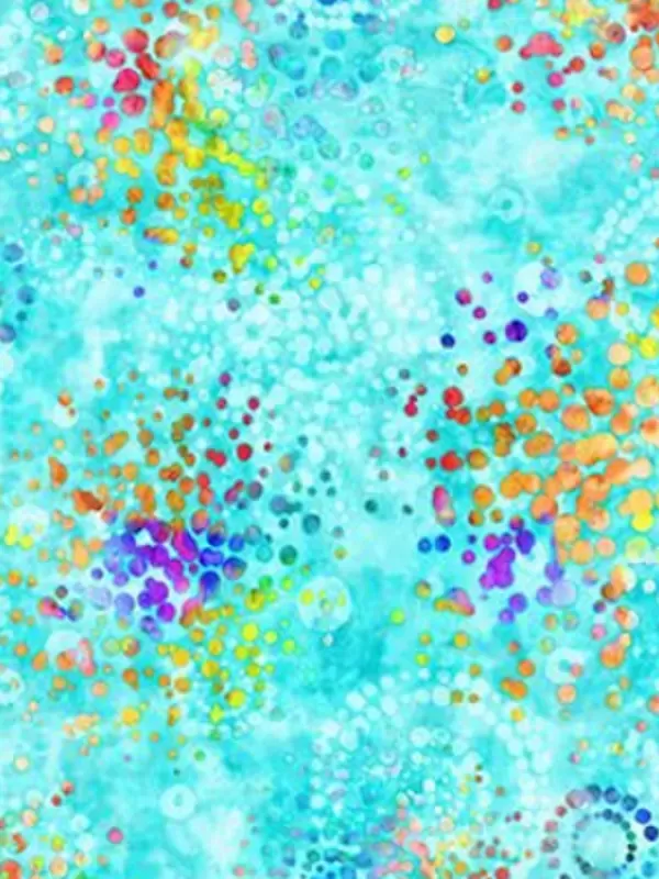 Tissus QT FABRICS - RADIANCE par Dan Morris 27096.Q Splatter Cyan