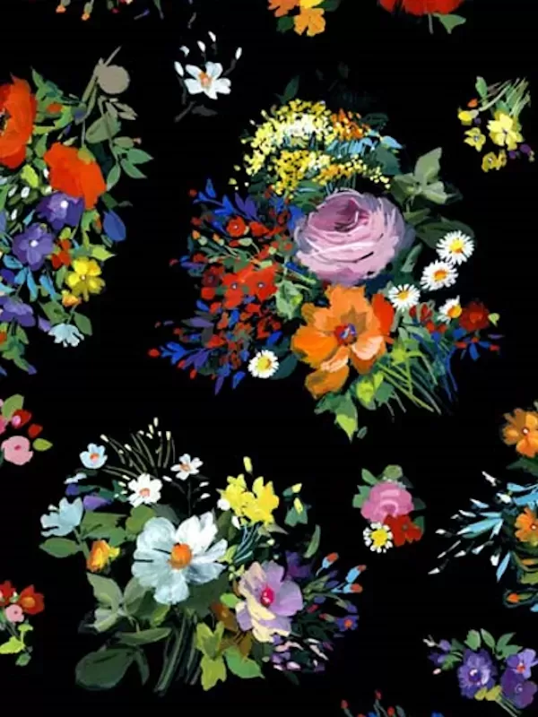 MICHAEL MILLER FABRICS - Collection EAT, SLEEP, GARDEN Réf 9063-BLACK