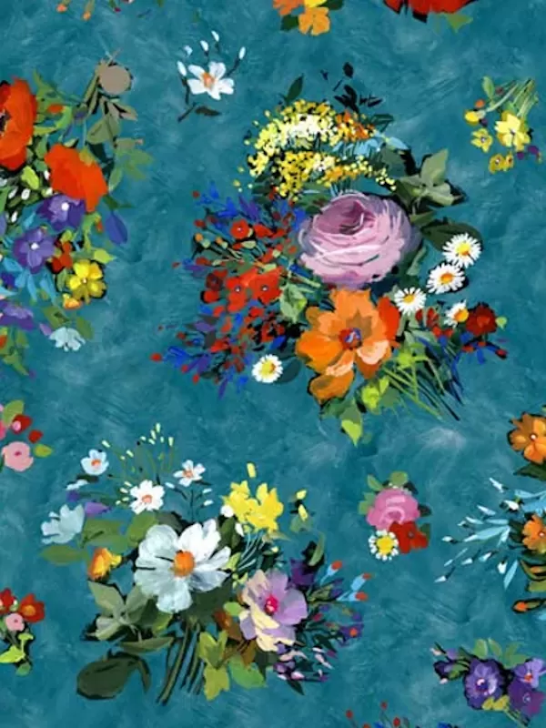 MICHAEL MILLER FABRICS - Collection EAT, SLEEP, GARDEN Réf 9063-TEAL