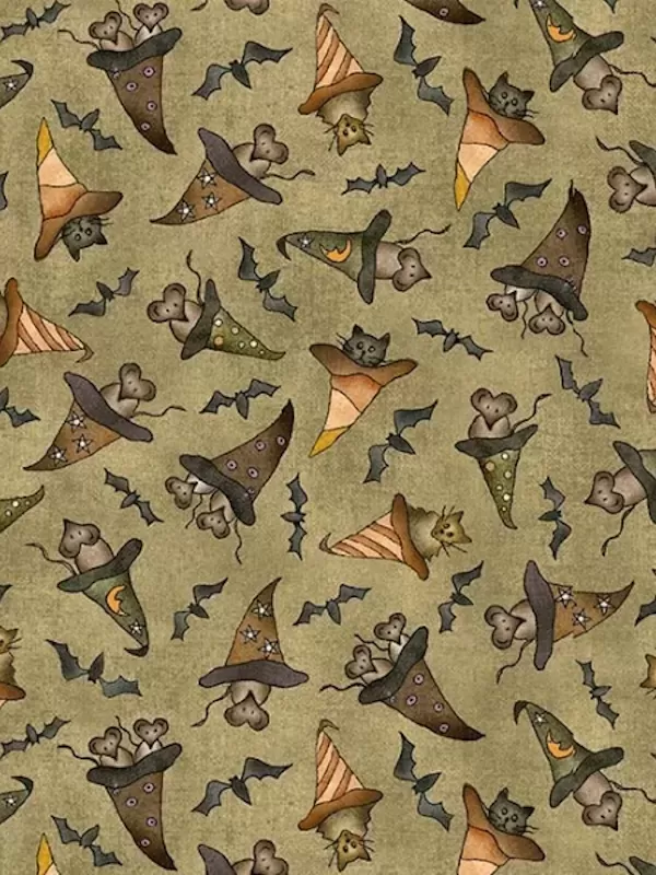 MICHAEL MILLER FABRICS - HALLOWEEN ON BROOM STREET par J. Paton 9686.GREE