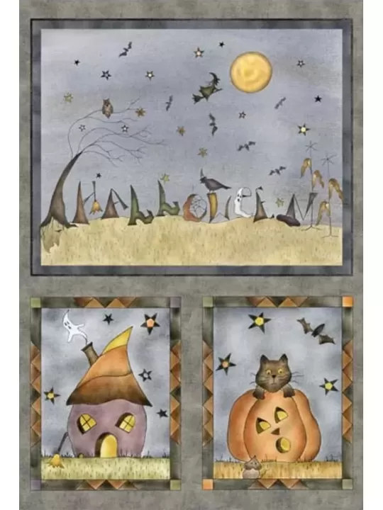 MICHAEL MILLER FABRICS - HALLOWEEN ON BROOM STREET par J. Paton 9684.MULT