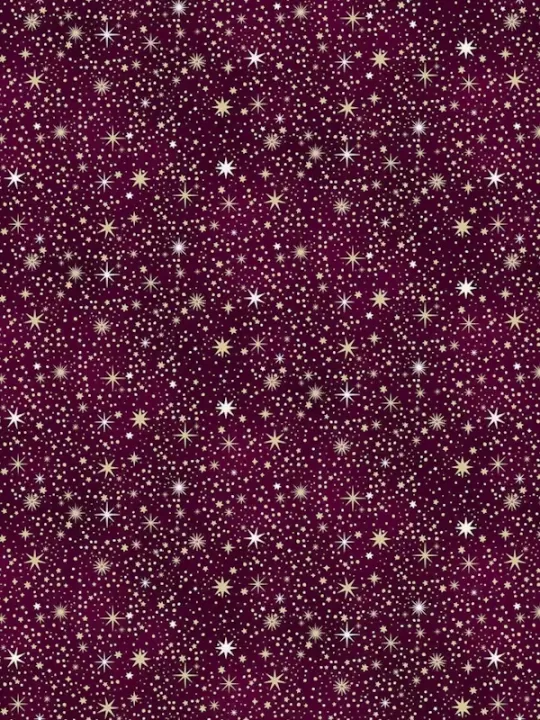 MAKOWER - Tissu Patchwork ENCHANTED CHRISTMAS 028-R9 Celestial Red Port