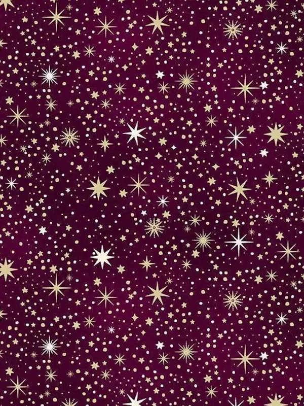 MAKOWER - Tissu Patchwork ENCHANTED CHRISTMAS 028-R9 Celestial Red Port