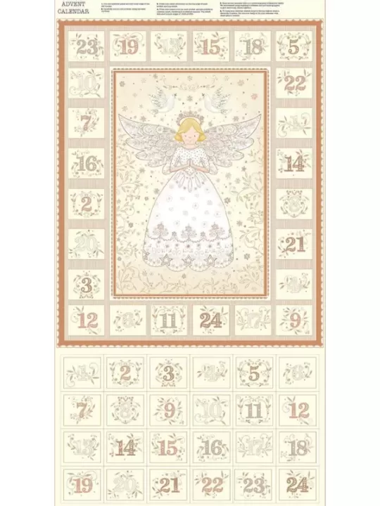 MAKOWER UK - Tissu patchwork ANGEL ADVENT CREAM ref. 042-Q