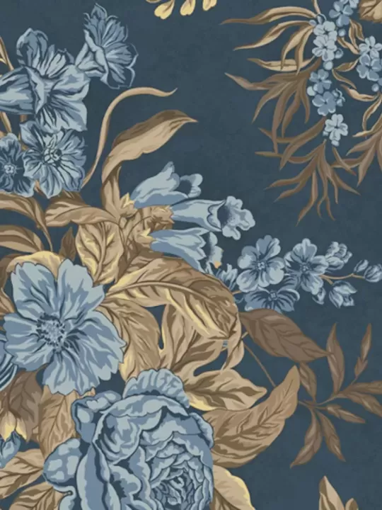 WINDHAM FABRICS - OXFORD par Mary Koval 53889-1 Garden Abundance Blue