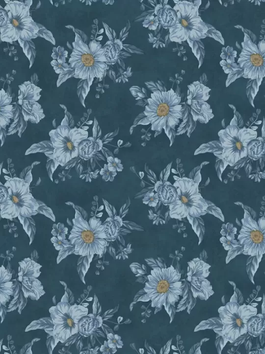 WINDHAM FABRICS - OXFORD par Mary Koval 53890-1 Boutonniere Blue