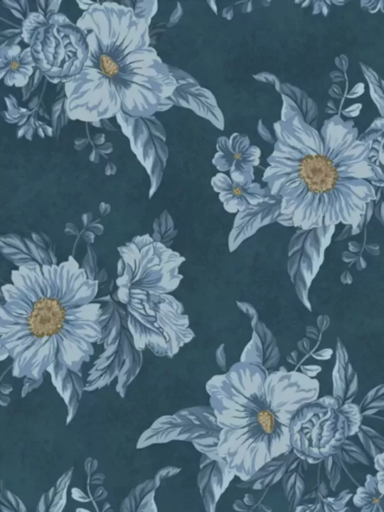 WINDHAM FABRICS - OXFORD par Mary Koval 53890-1 Boutonniere Blue