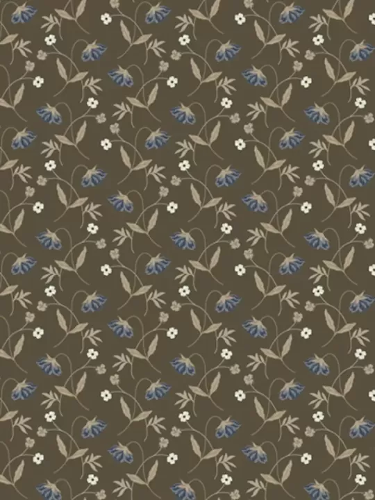 WINDHAM FABRICS - OXFORD par Mary Koval 53892-5 Flower Drops Brown