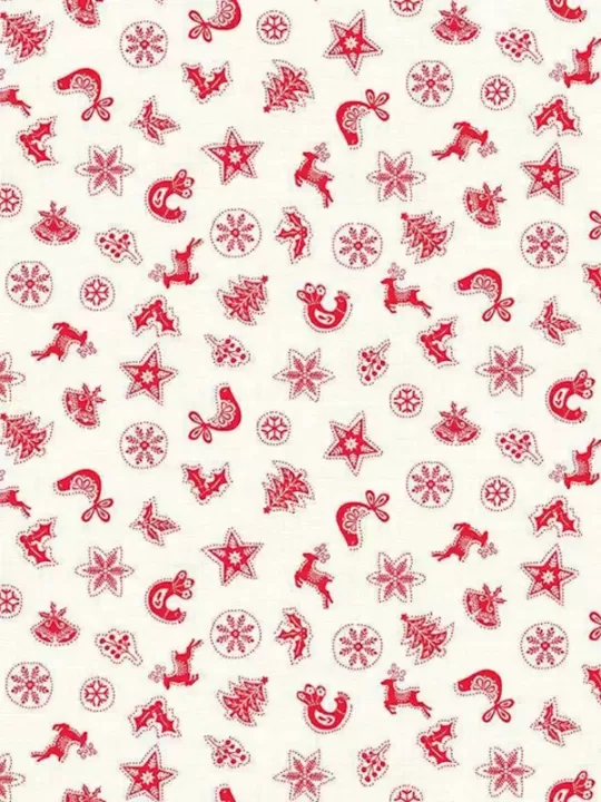 MAKOWER - Tissu Patchwork SCANDI CHRISTMAS Réf. 2578-R