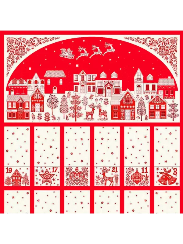 MAKOWER UK - Tissu patchwork SCANDI ADVENT RED ref. 2581