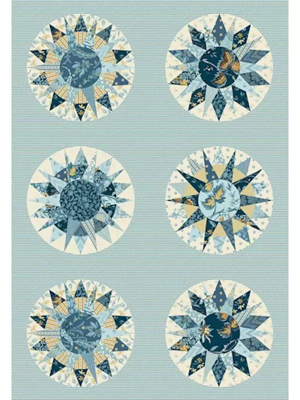 ANDOVER FABRICS - BEACH HOUSE par Edyta Sitar 1178-LB Marine Compass